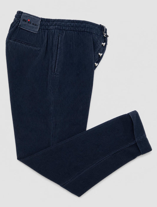 Kiton Blue Cotton Velvet Pants