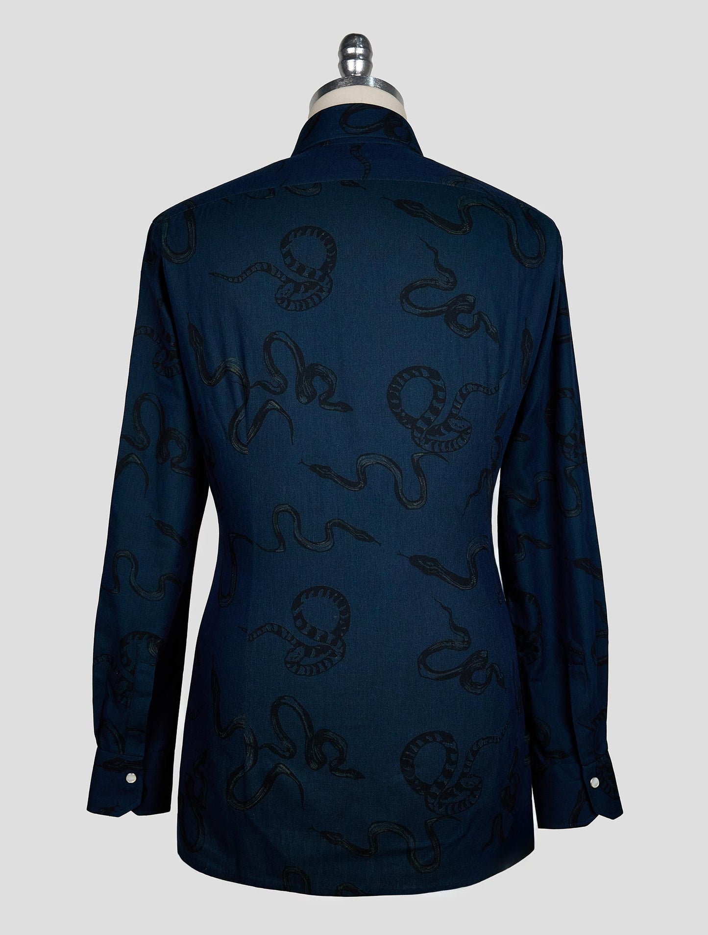 KITON BLUE COTTON SHIRT
