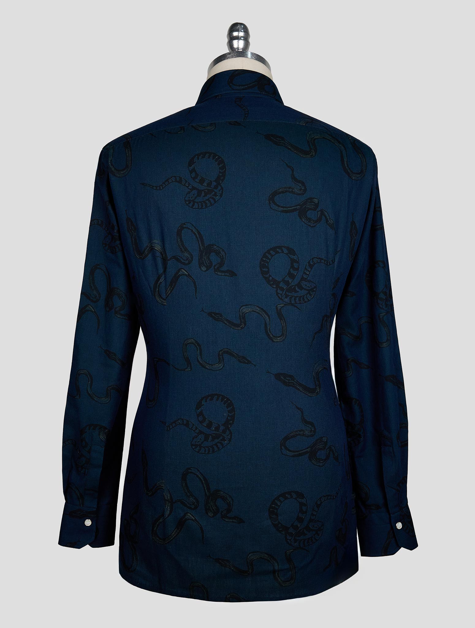 KITON BLUE COTTON SHIRT