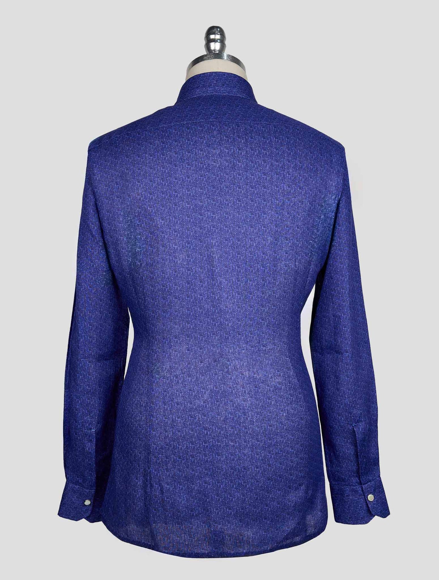 KITON BLUE LIGHT BLUE LINEN SHIRT