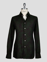 KITON GREEN BLUE COTTON SHIRT