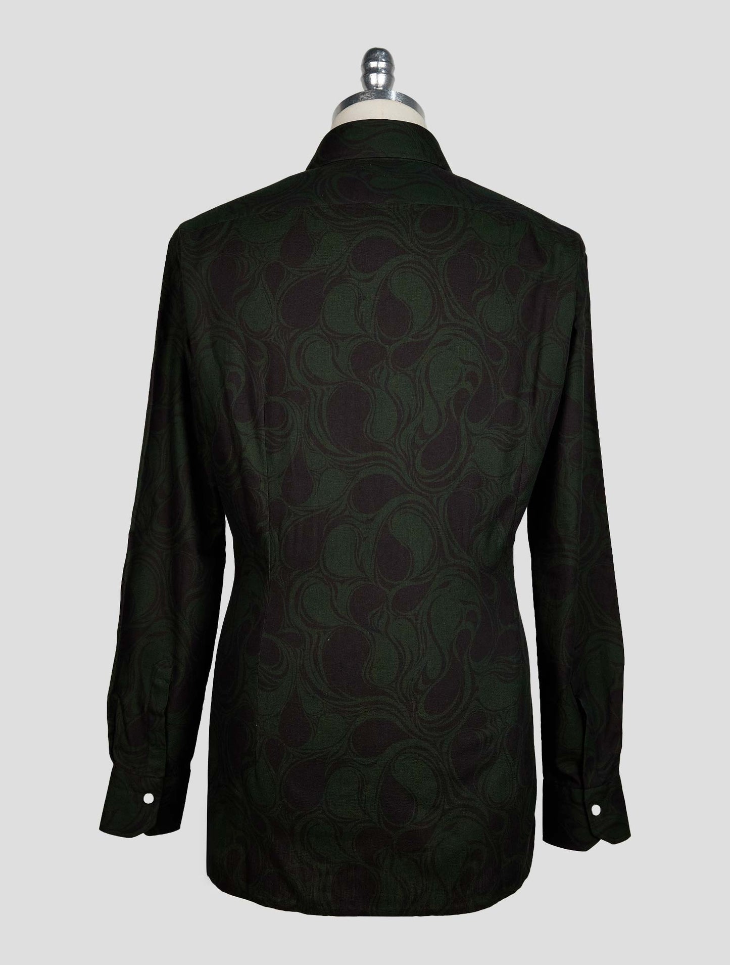 KITON GREEN BLUE COTTON SHIRT