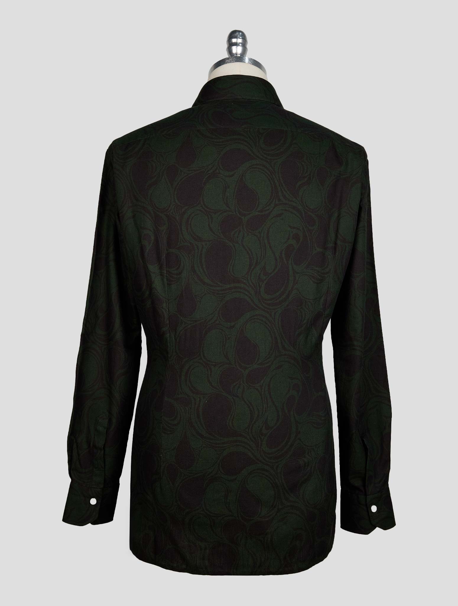 KITON GREEN BLUE COTTON SHIRT