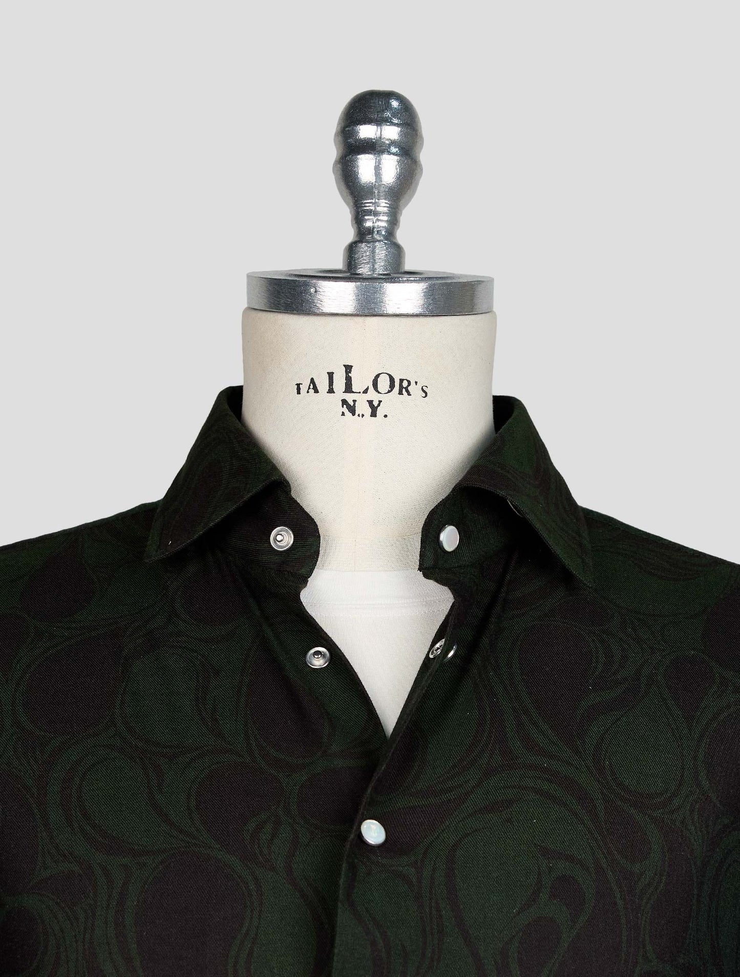 KITON GREEN BLUE COTTON SHIRT