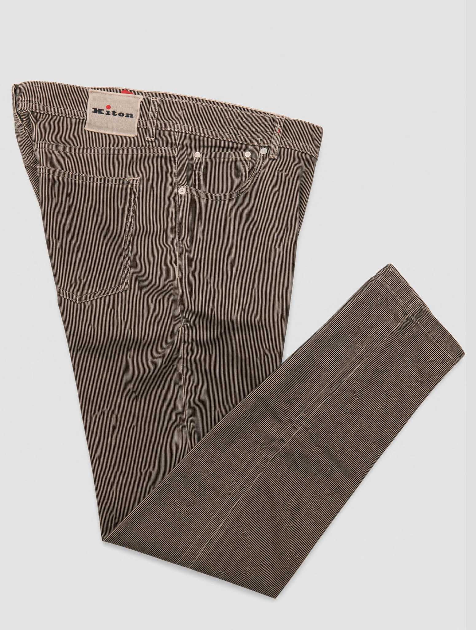 Kiton Beige Black Cotton Pa Ea Jeans