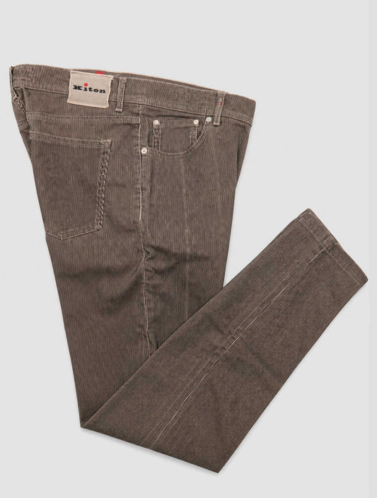 Kiton Beige Black Cotton Pa Ea Jeans