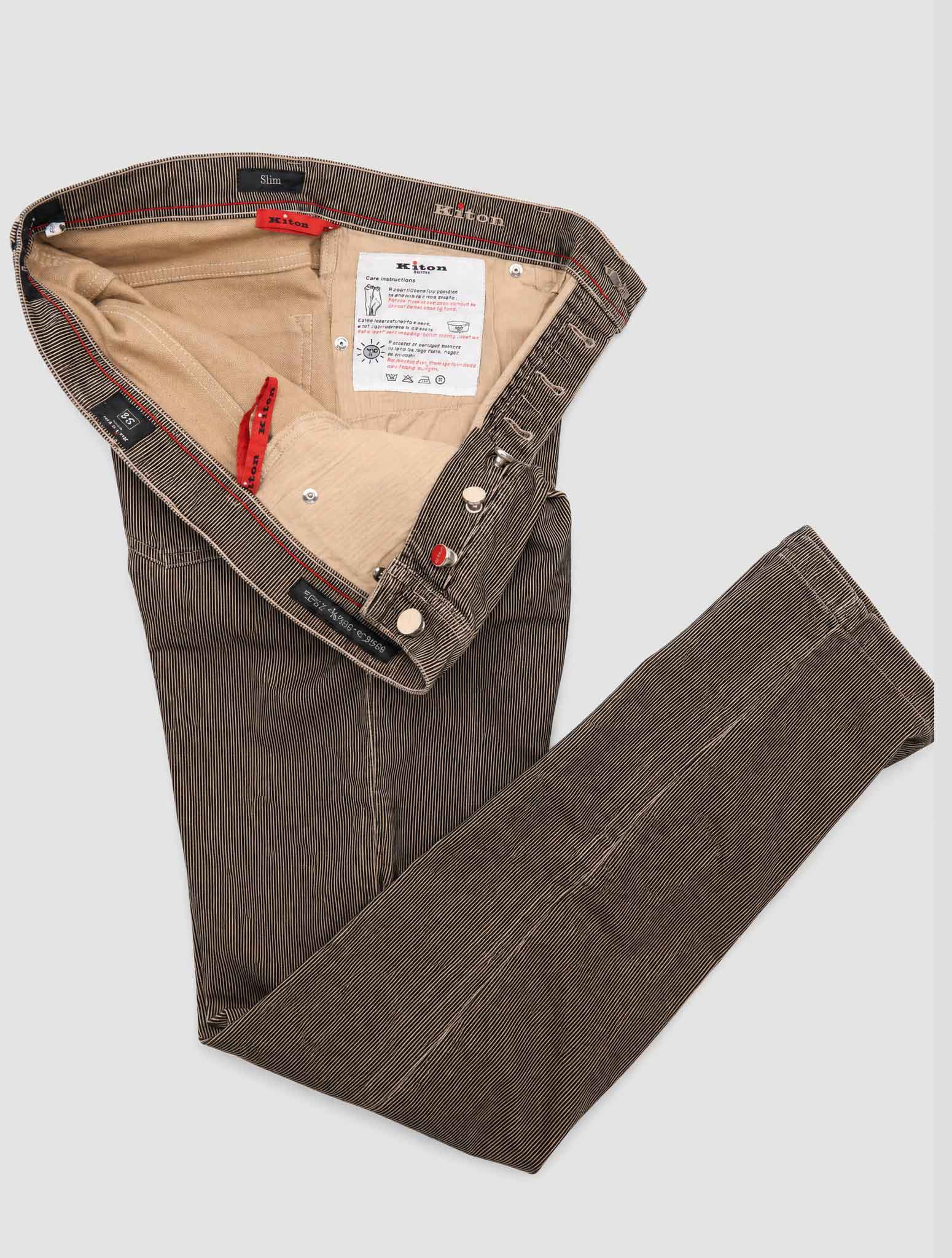 Kiton Beige Black Cotton Pa Ea Jeans