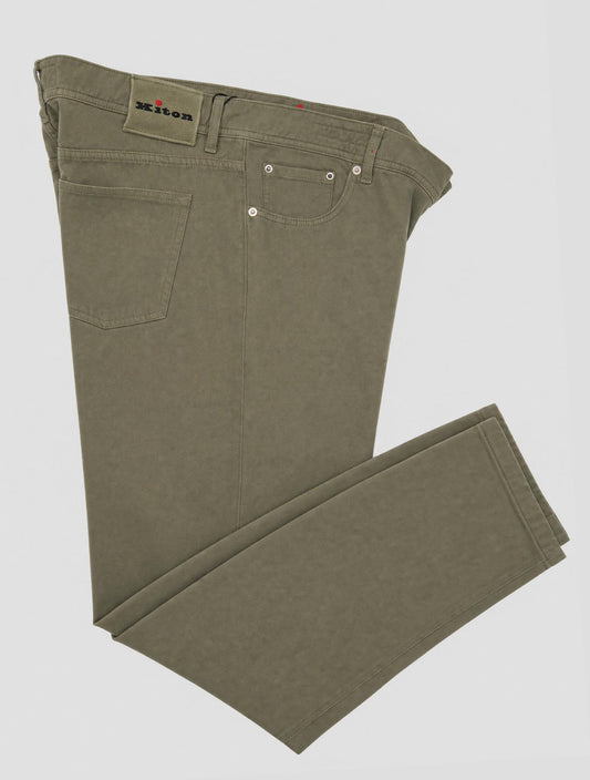 Kiton Green Cotton Cashmere  Jeans
