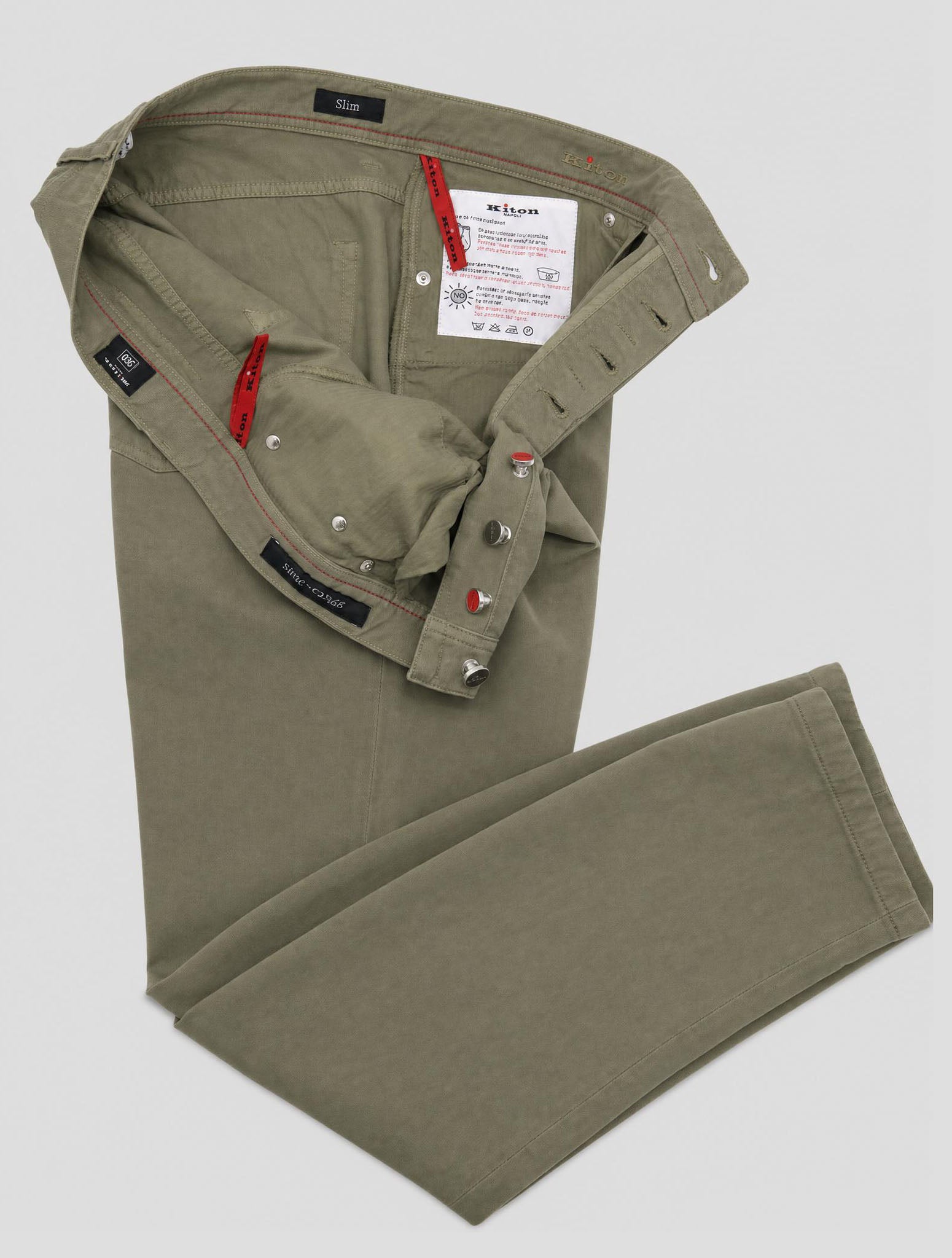 Kiton Green Cotton Cashmere  Jeans