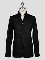 KITON BLACK GREEN COTTON SHIRT