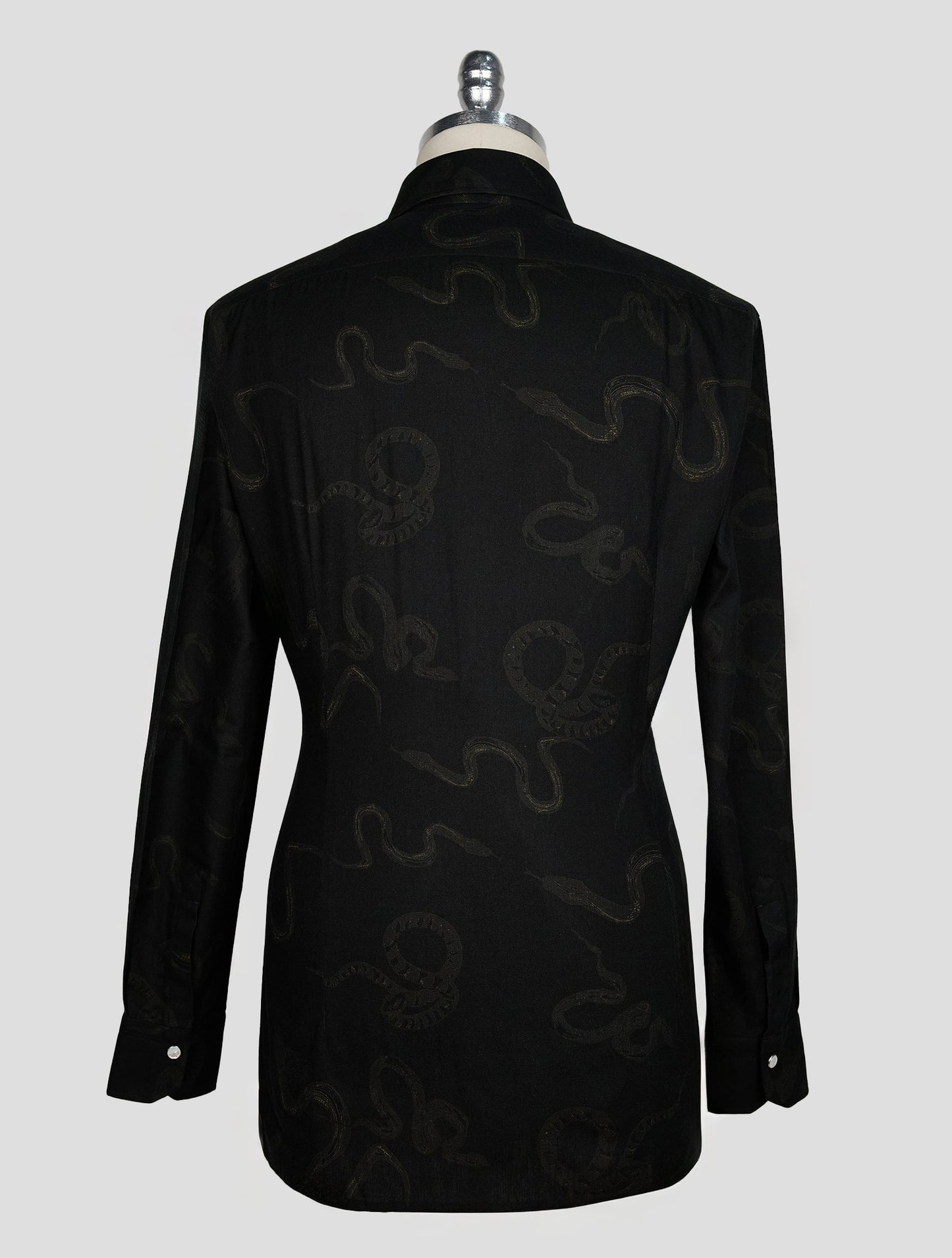KITON BLACK GREEN COTTON SHIRT