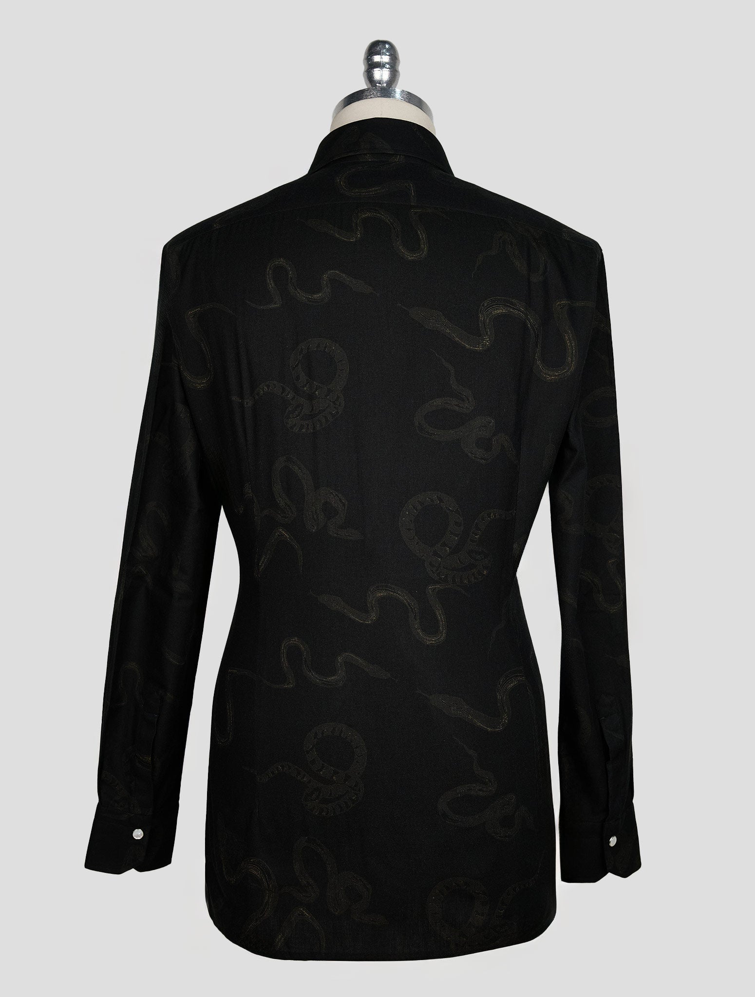 KITON BLACK GREEN COTTON SHIRT