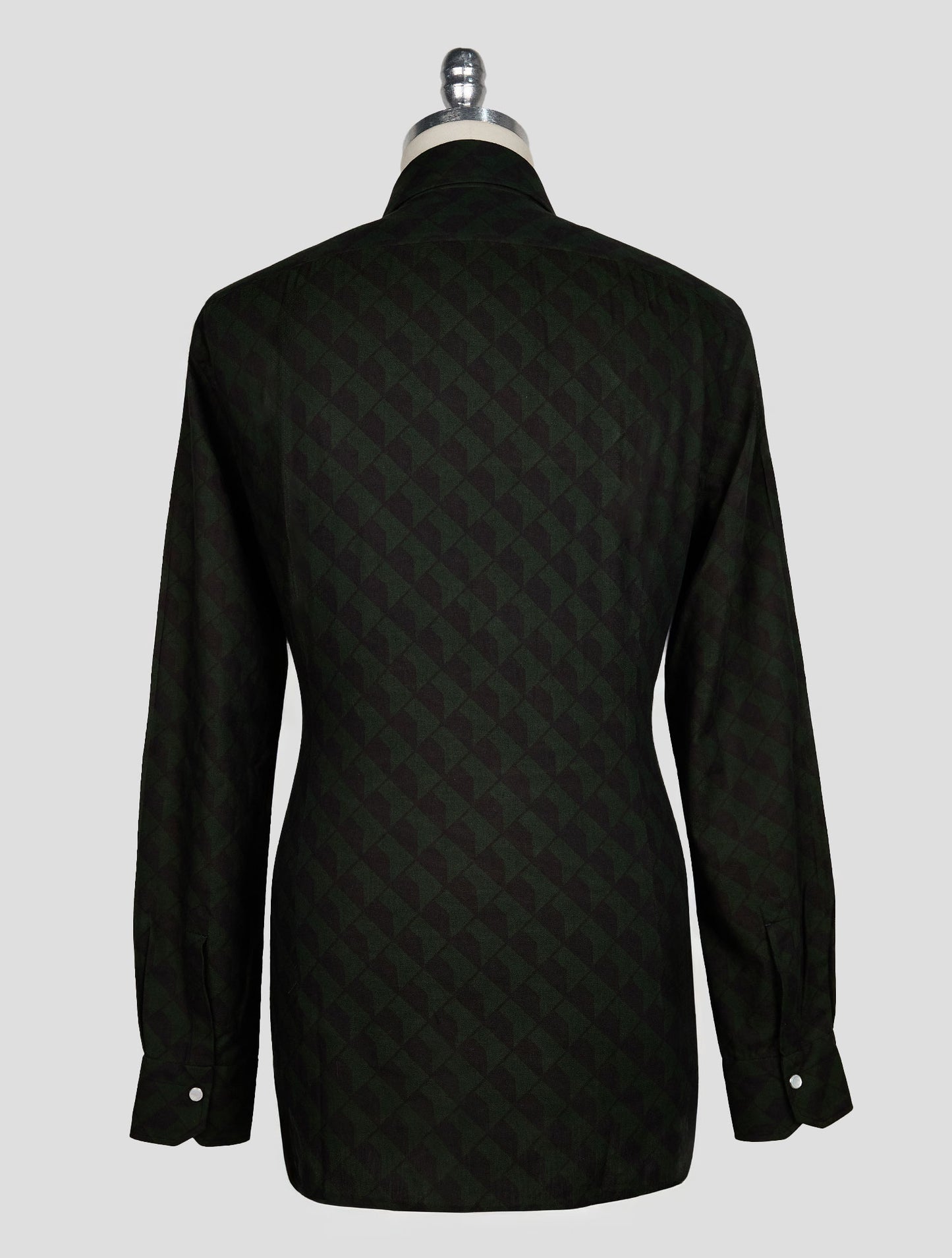 KITON BLACK GREEN COTTON SHIRT