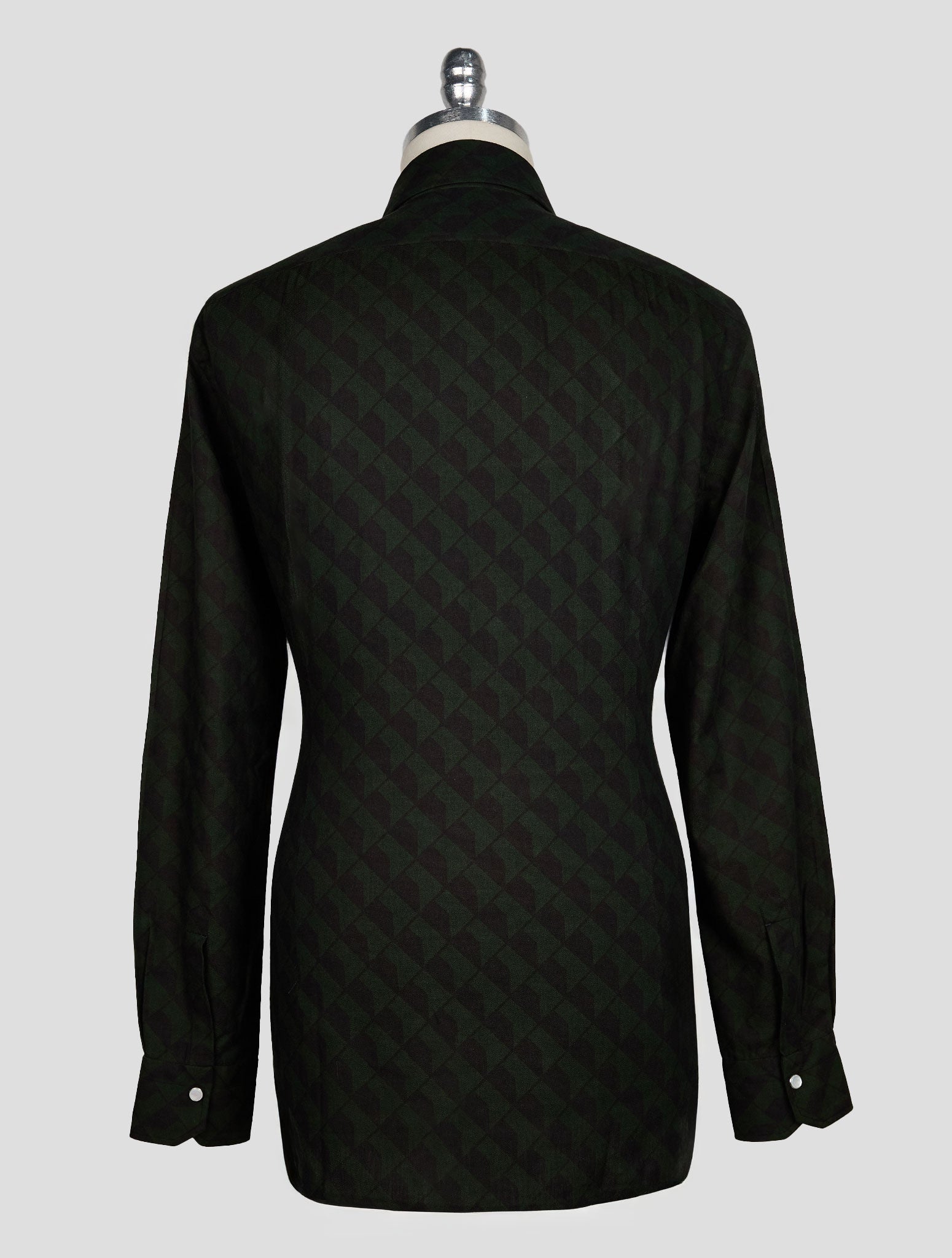 KITON BLACK GREEN COTTON SHIRT