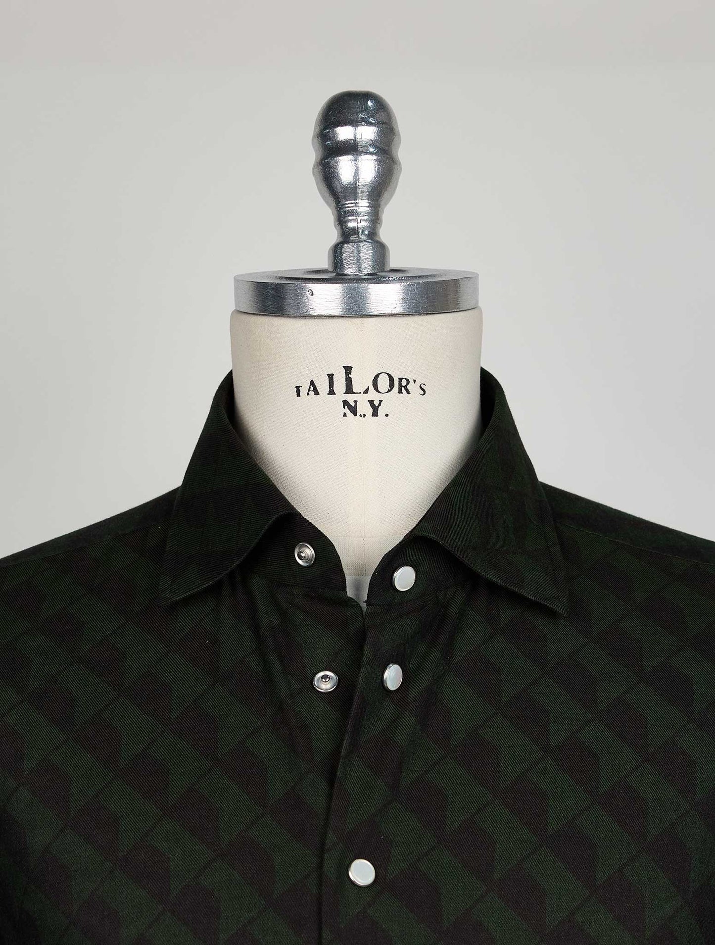 KITON BLACK GREEN COTTON SHIRT