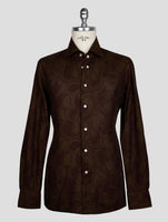 KITON BROWN LIGHT BROWN COTTON SHIRT