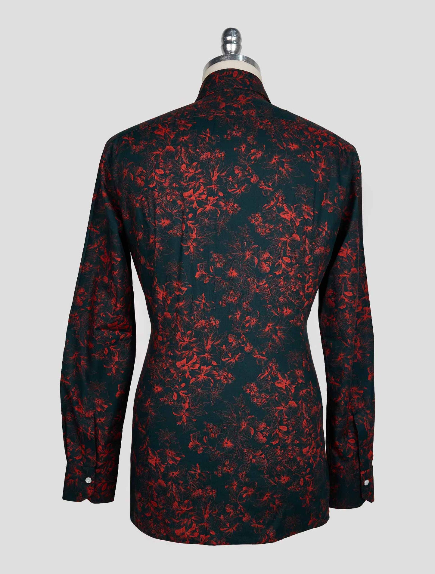 KITON DARK GREEN RED COTTON SHIRT