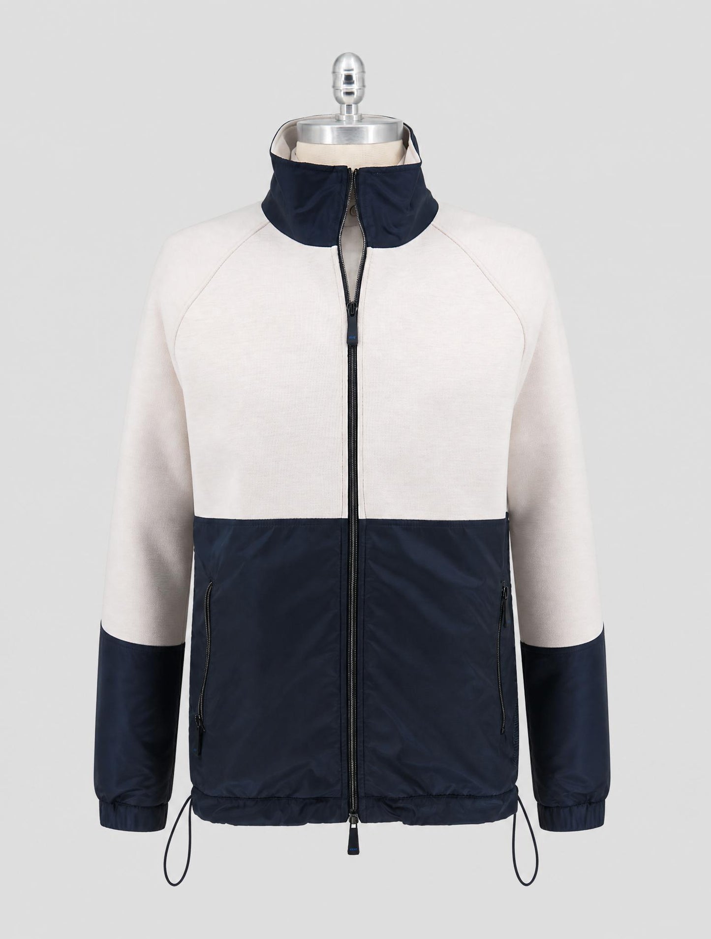 Kiton Knt Blue White Viscose Ea Coat
