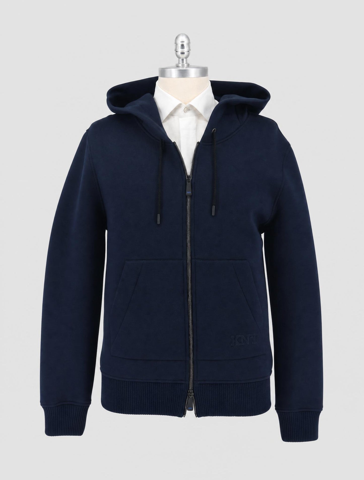 Kiton Blue Viscose Ea Sweater Hoodie