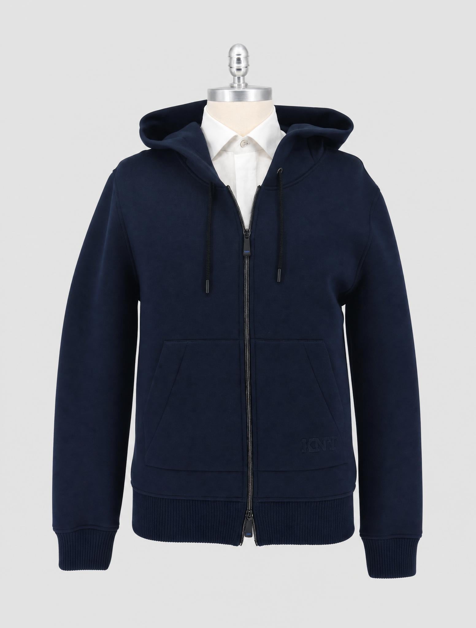 Kiton Blue Viscose Ea Sweater Hoodie