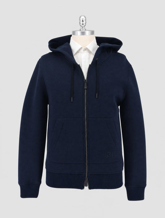 Kiton Blue Viscose Ea Sweater Hoodie