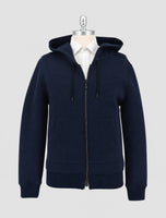 Kiton Blue Viscose Ea Sweater Hoodie