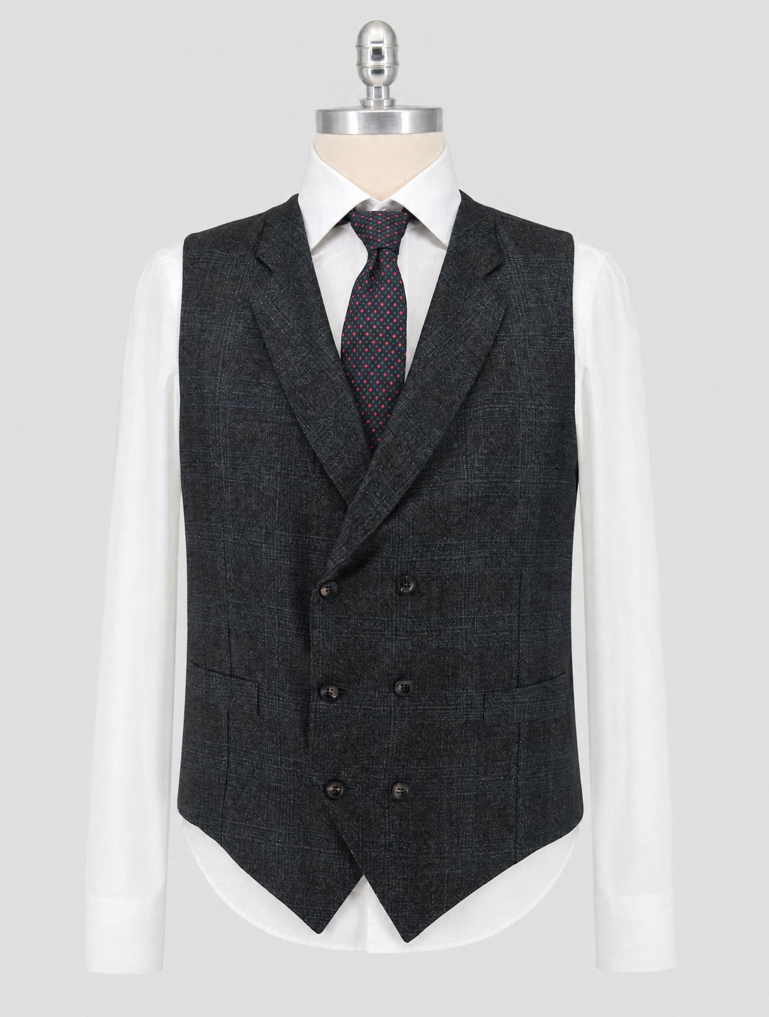 Kiton Gray Cashmere Silk Linen Vest