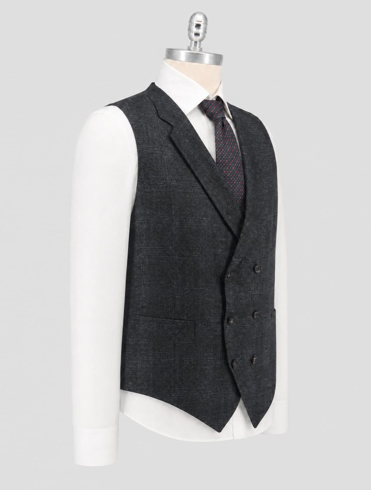 Kiton Gray Cashmere Silk Linen Vest