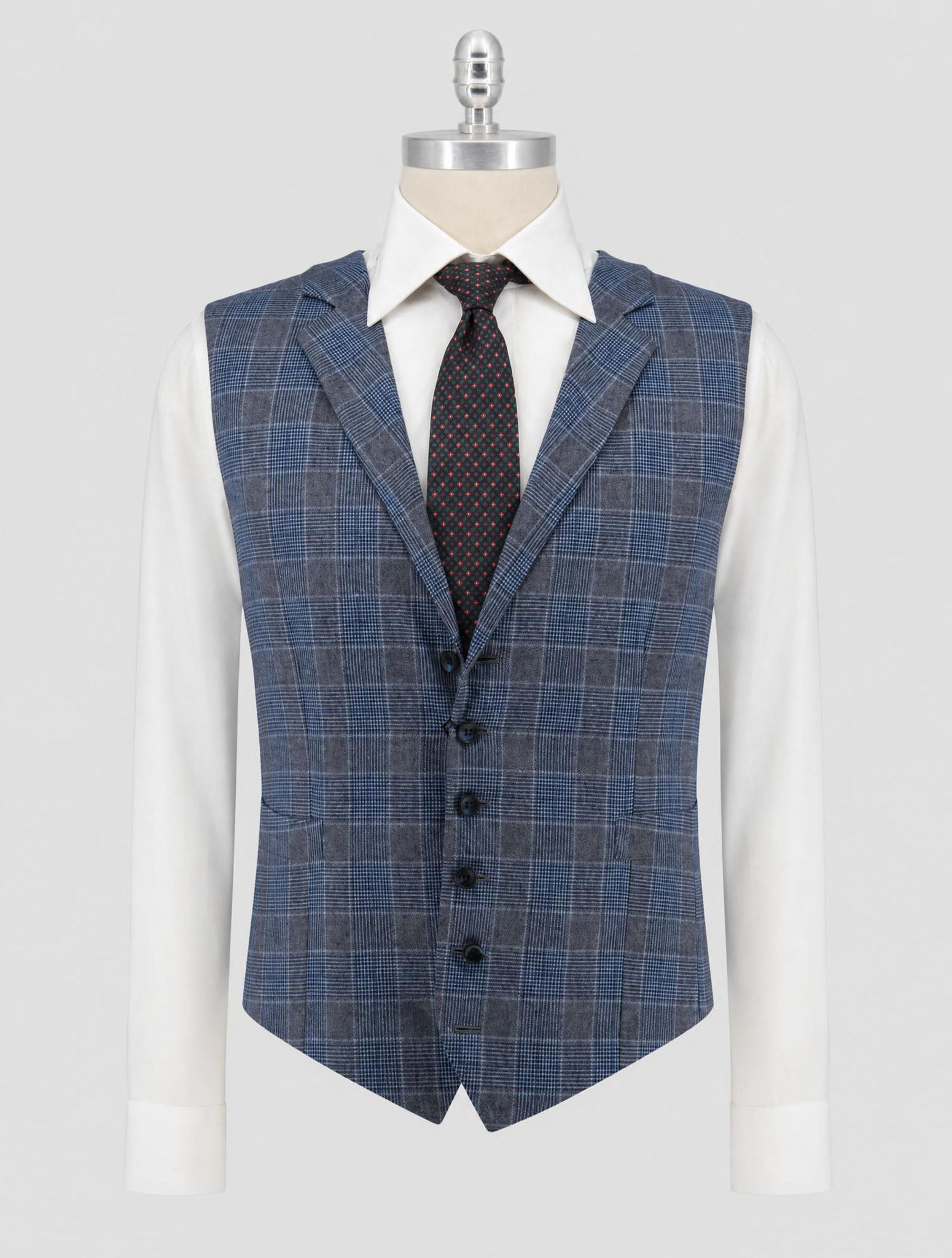 Kiton Blue Gray Cashmere Wool 14 Micron Vest