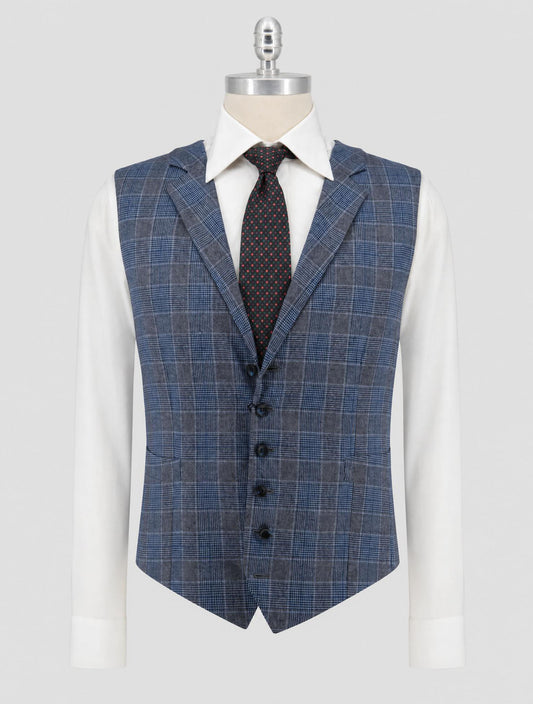 Kiton Blue Gray Cashmere Wool 14 Micron Vest