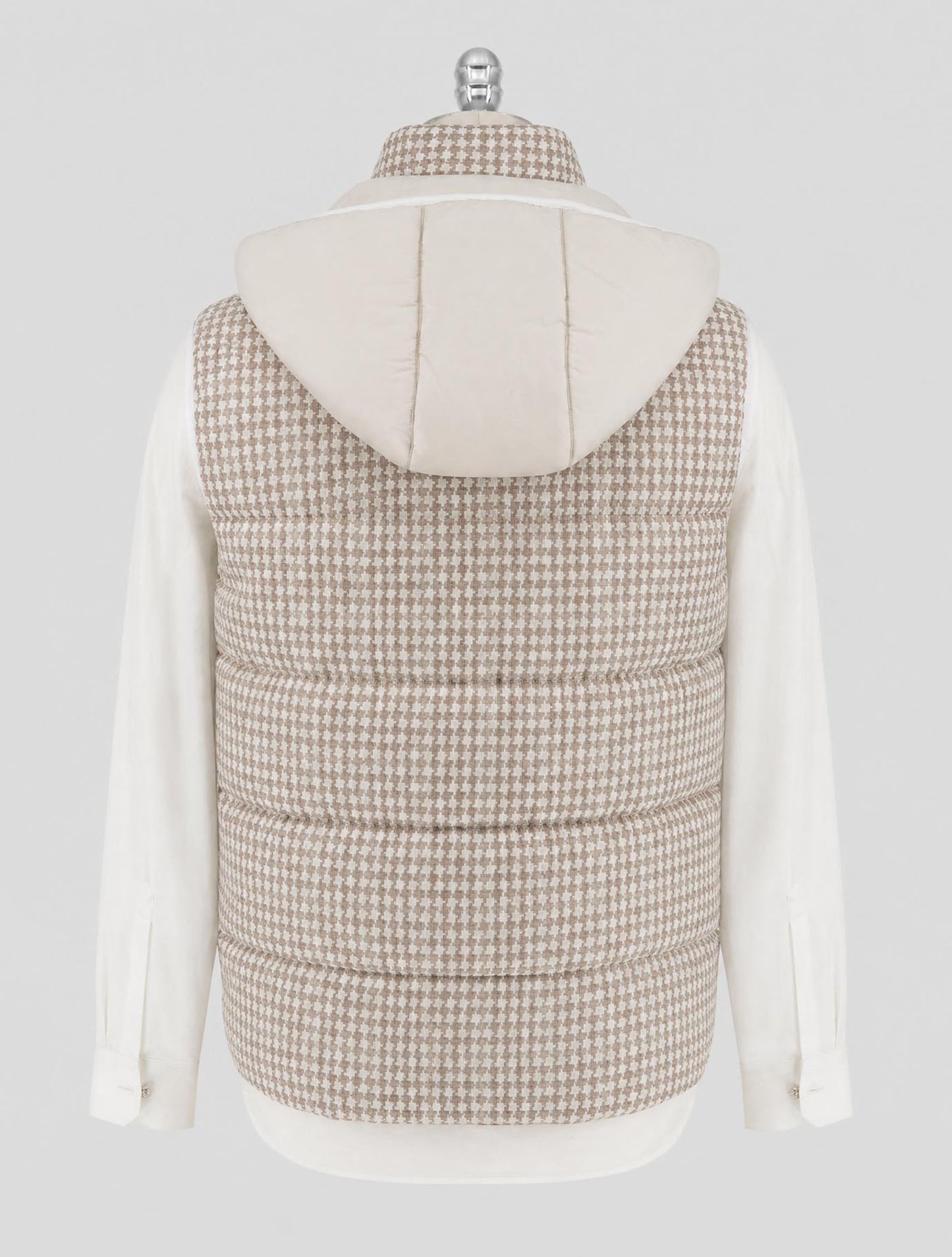 Kiton Beige White Linen Cashmere Virgin Wool Gilet