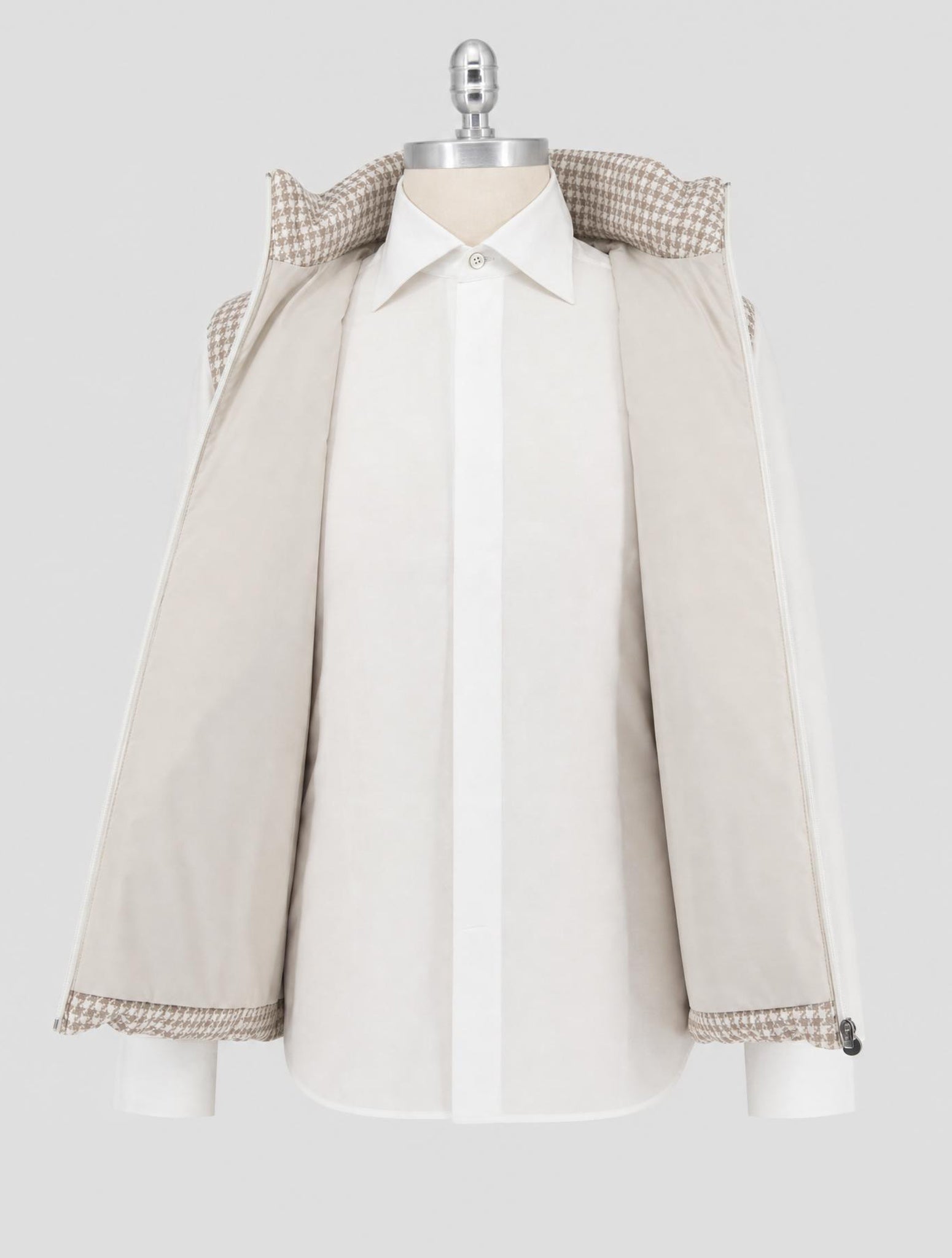 Kiton Beige White Linen Cashmere Virgin Wool Gilet