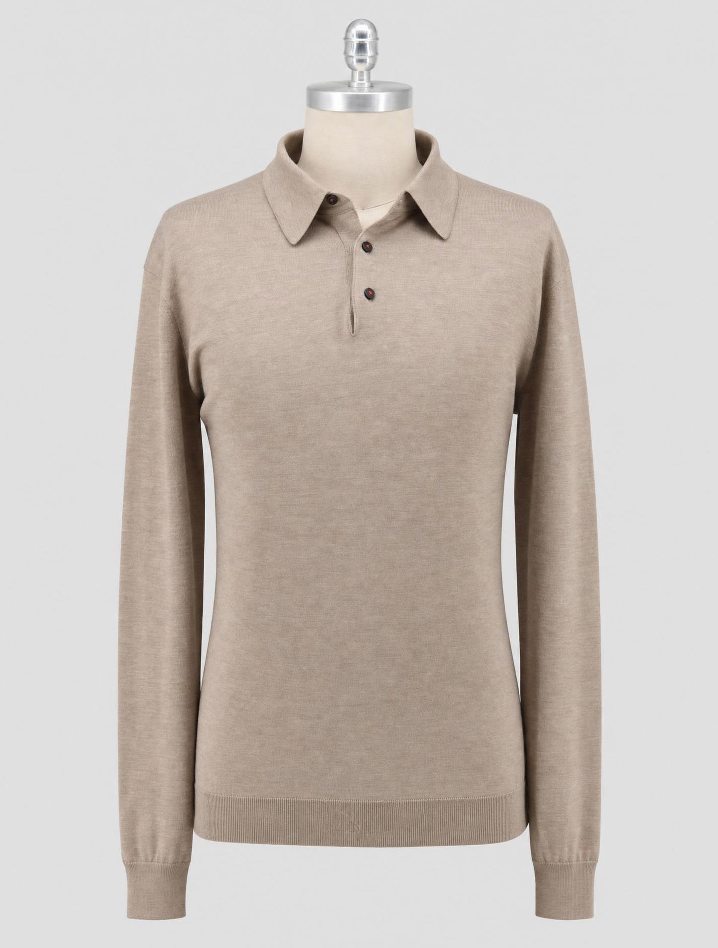 Kiton Beige Cashmere Silk Sweater Polo