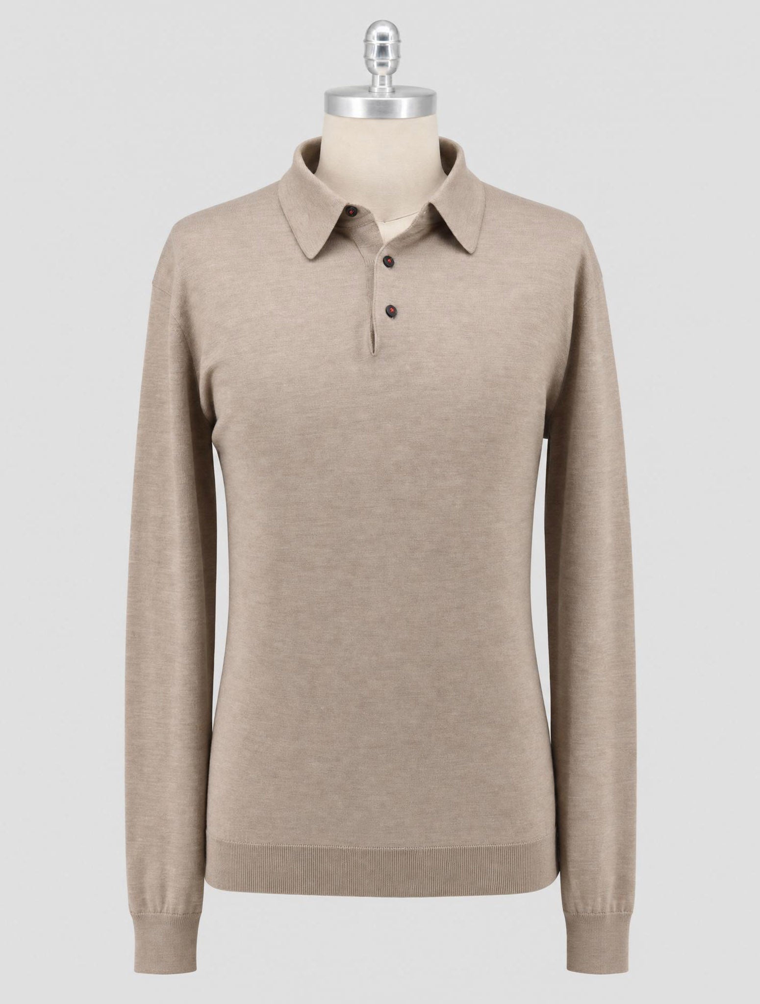 Kiton Beige Cashmere Silk Sweater Polo