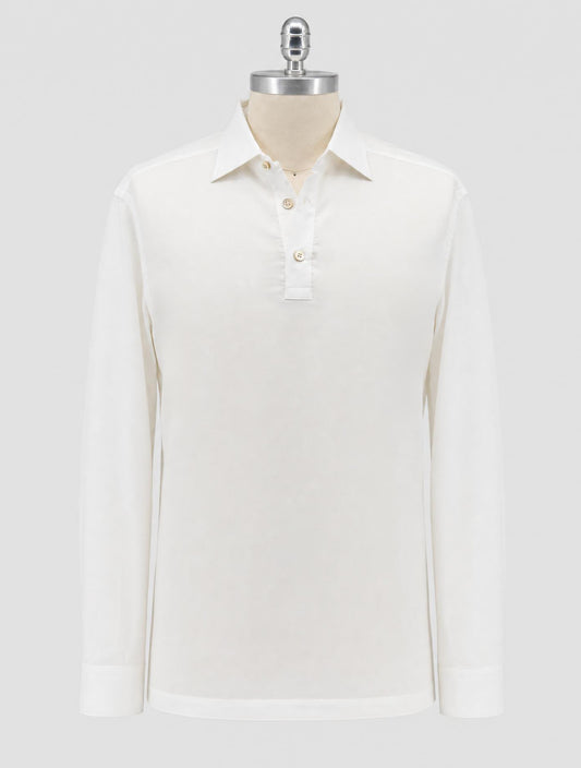 Kiton White Lyocell Sweater Polo