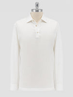 Kiton White Lyocell Sweater Polo