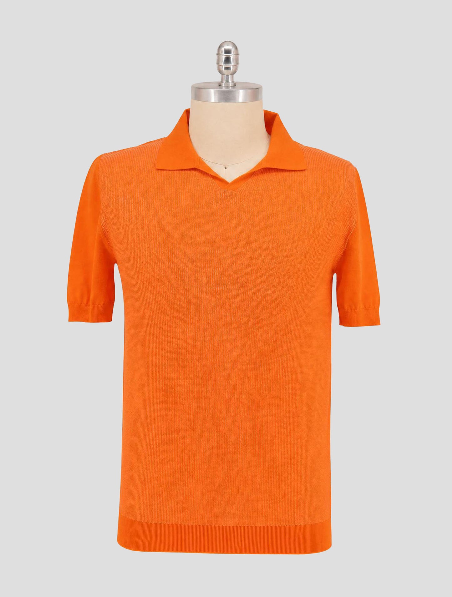 Kiton Orange Cotton Sweater V-Neck