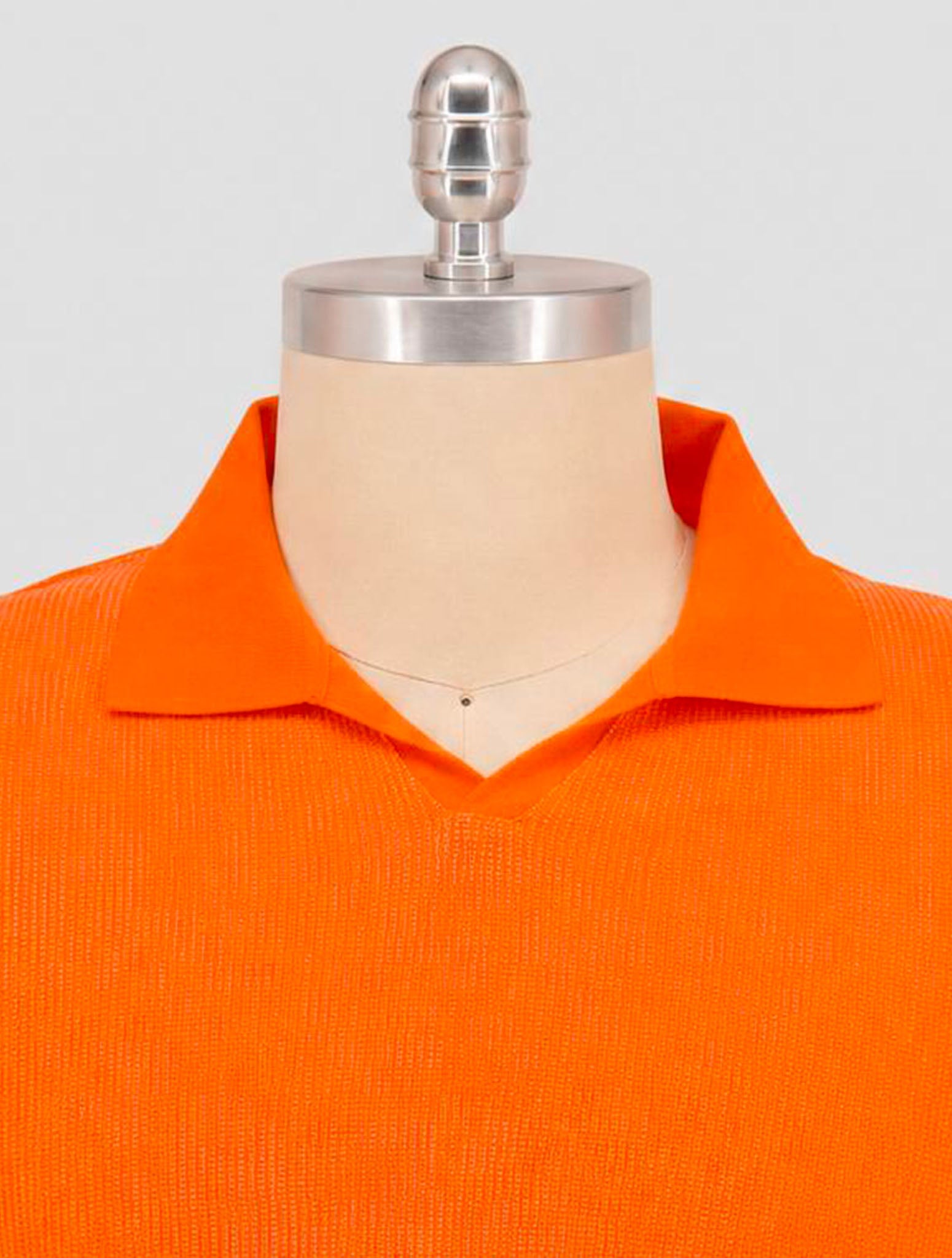 Kiton Orange Cotton Sweater V-Neck