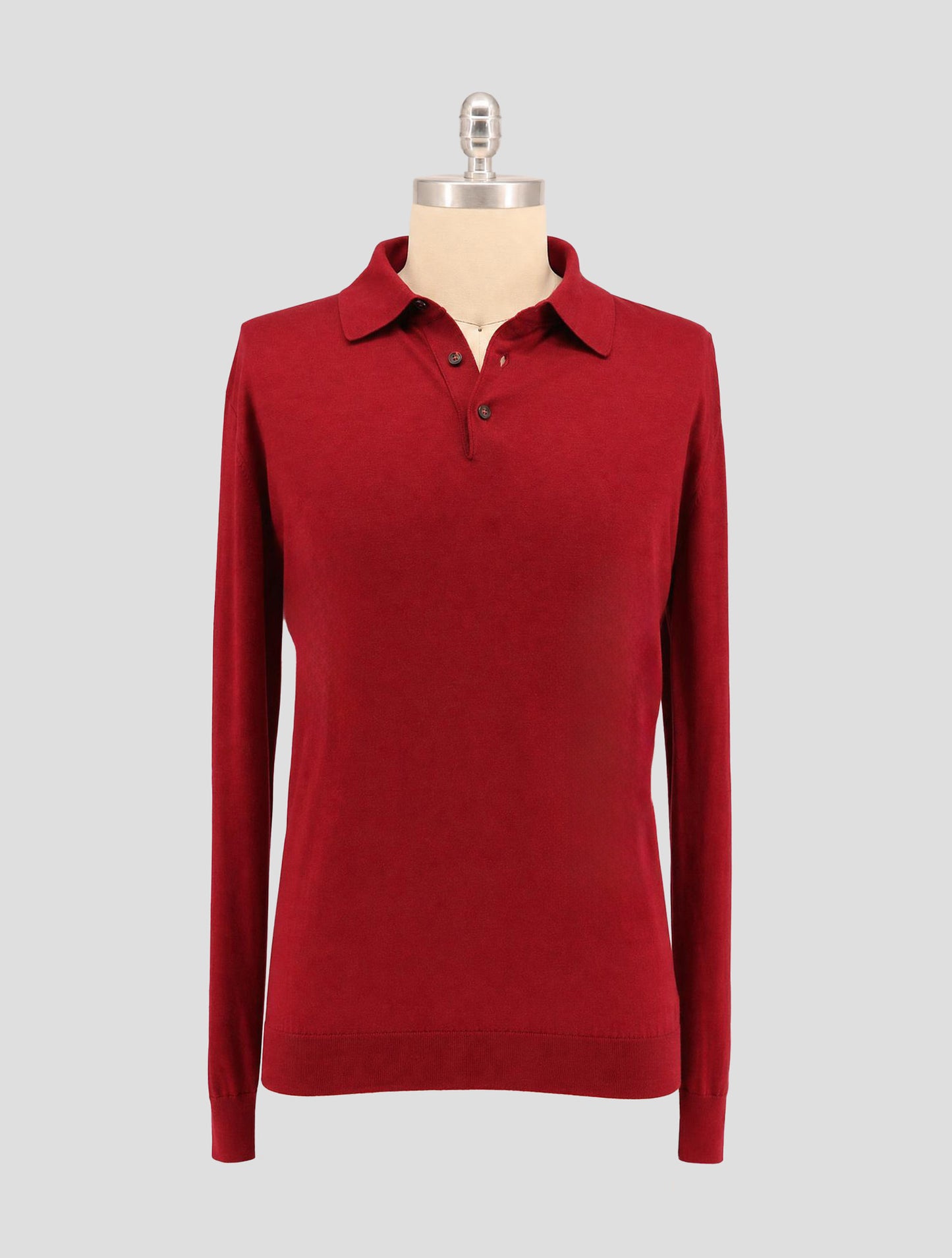 Kiton Burgundy Cashmere Silk Sweater Polo