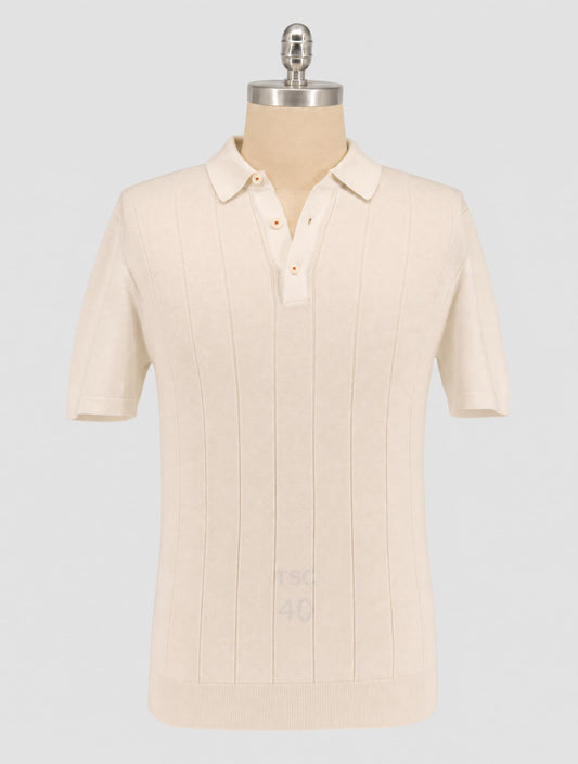 Kiton White Cotton Polo