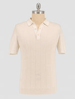 Kiton White Cotton Polo