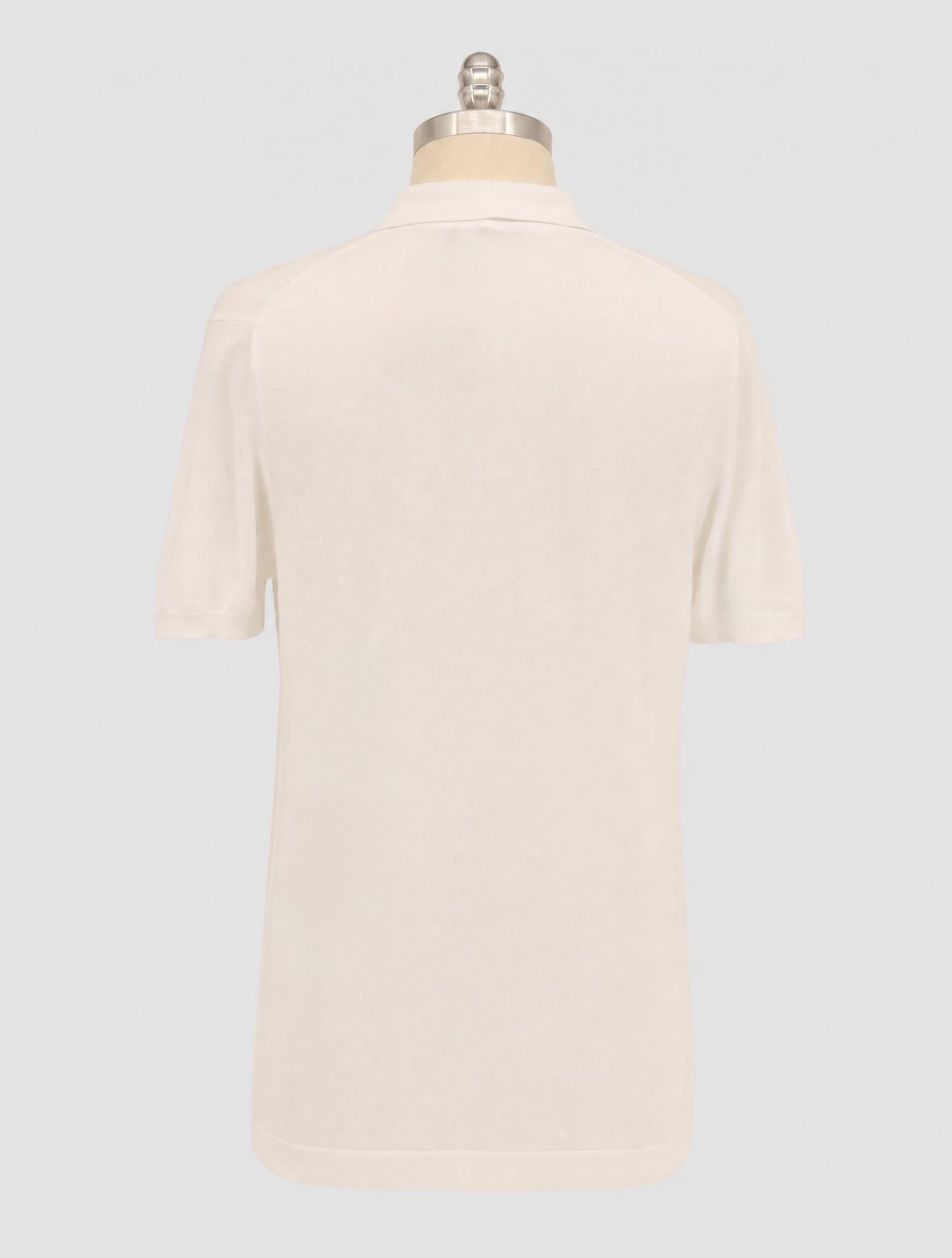 Kiton White Cotton Polo