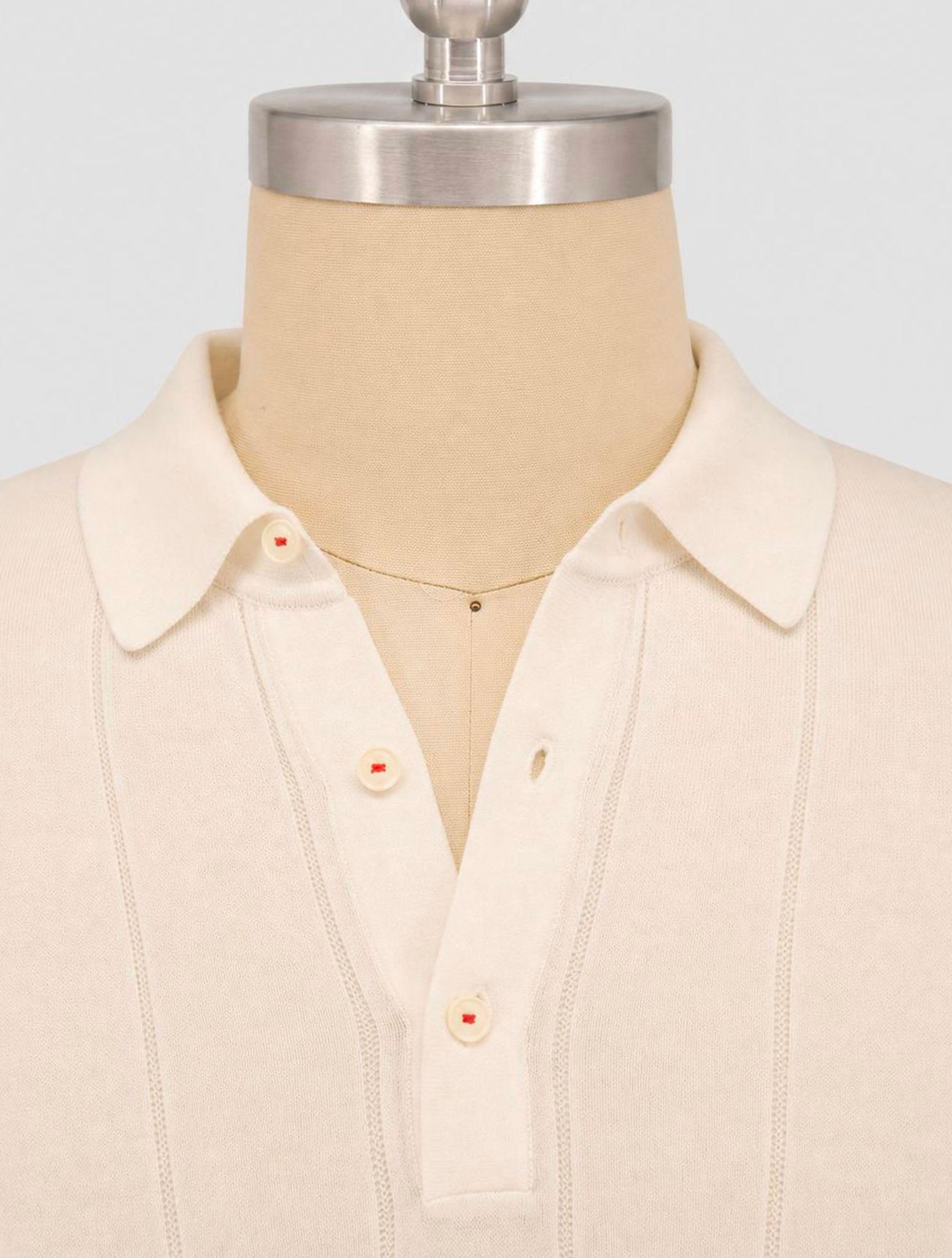 Kiton White Cotton Polo