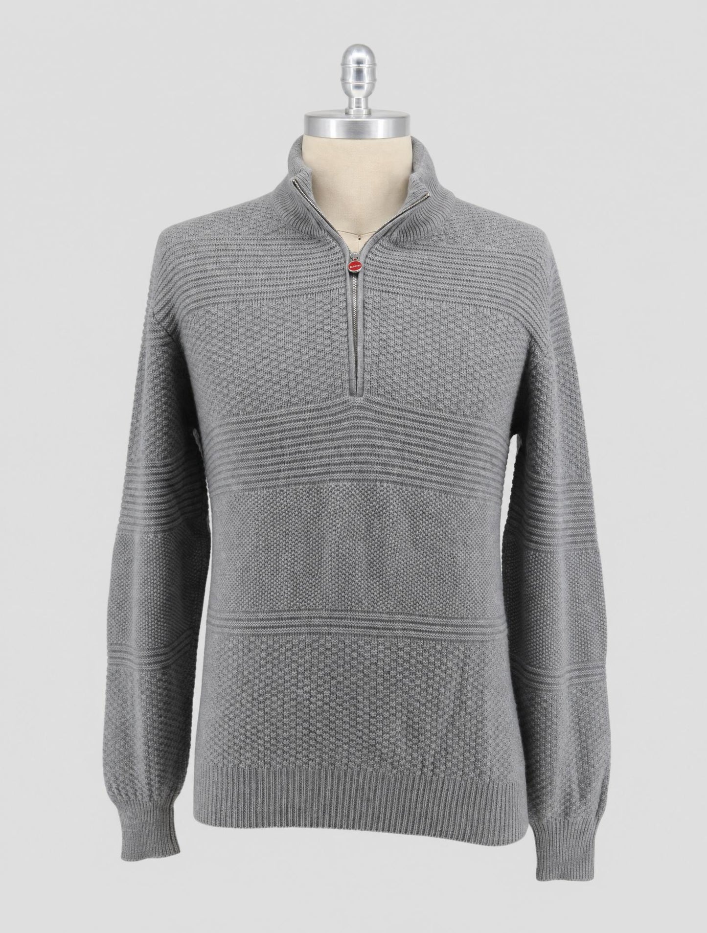 Kiton Gray Cashmere Sweater Half Zip