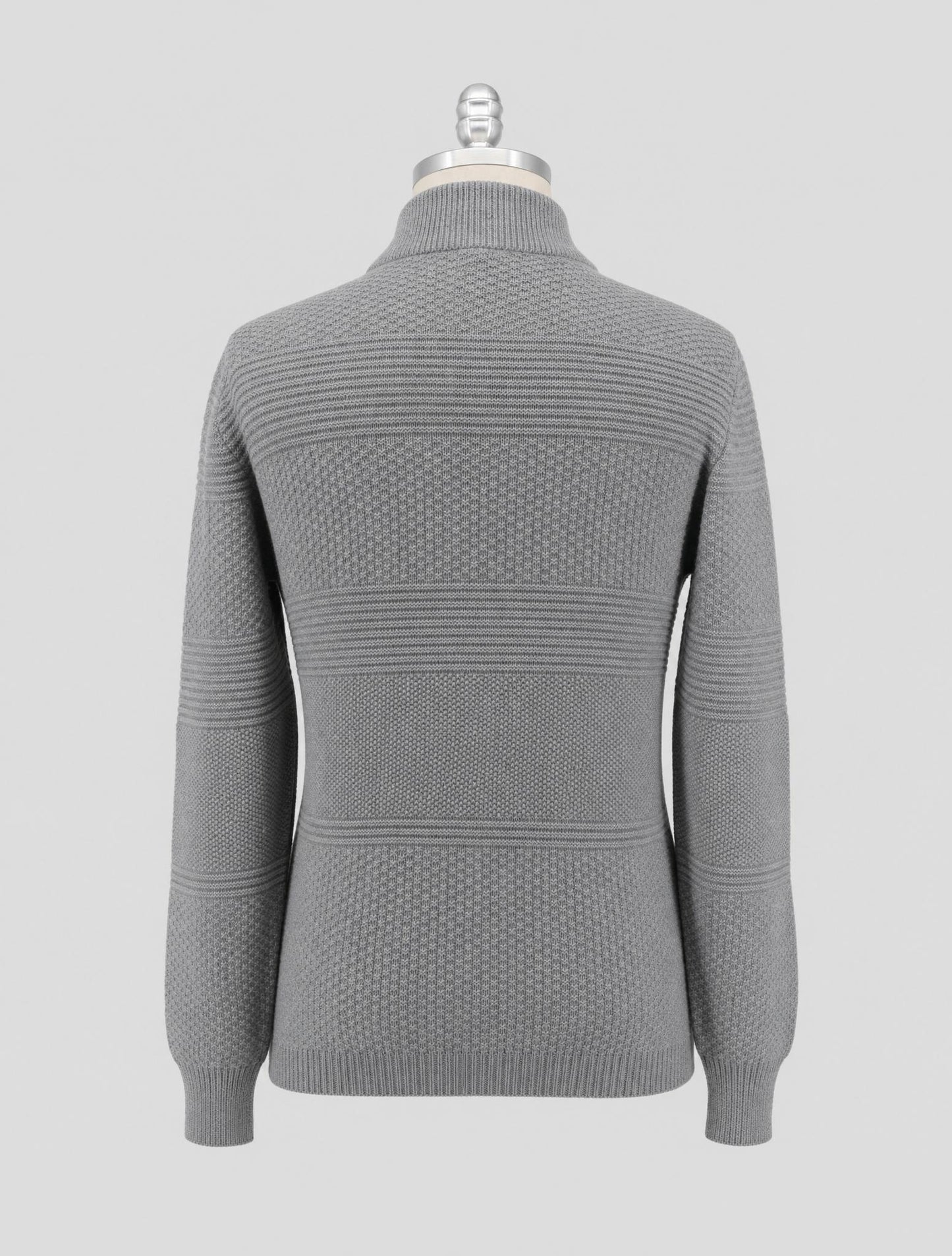 Kiton Gray Cashmere Sweater Half Zip