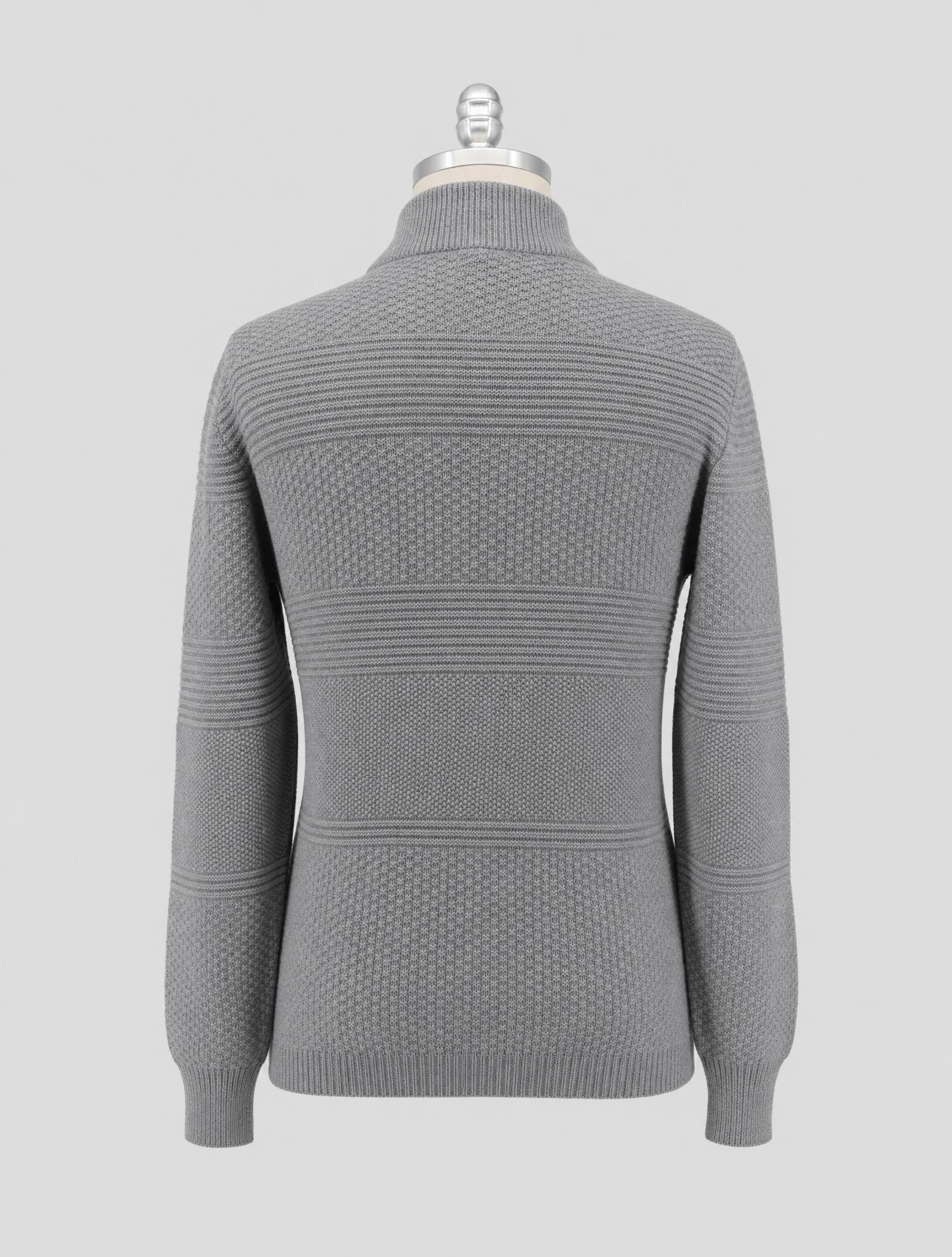 Kiton Gray Cashmere Sweater Half Zip
