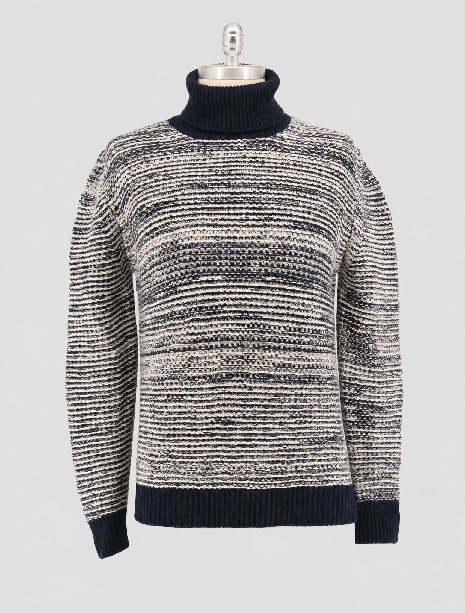 Kiton Blue Cashmere Sweater Turtleneck