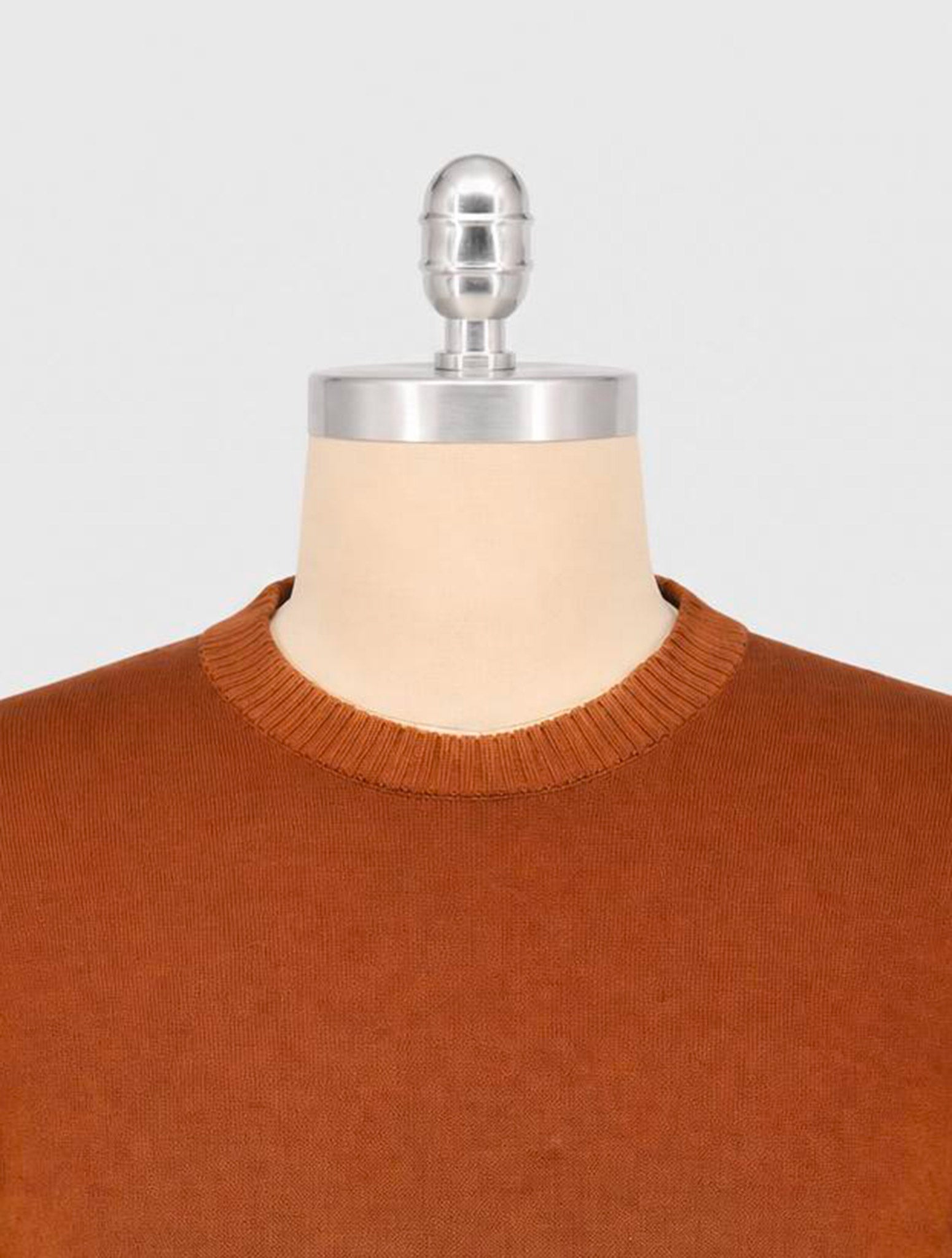 Kiton Brown Beige Cashmere Silk Sweater Crewneck