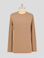 Kiton Brown Cotton Cashmere T-Shirt Long Sleeve