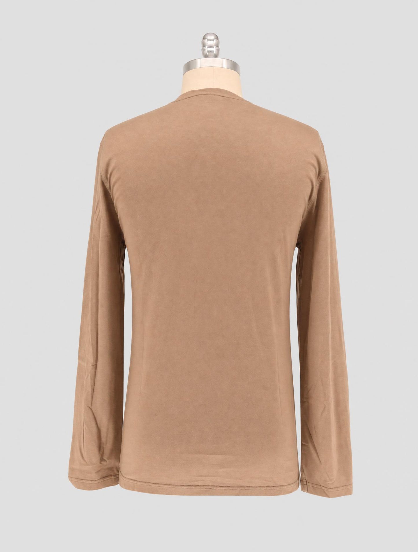 Kiton Brown Cotton Cashmere T-Shirt Long Sleeve